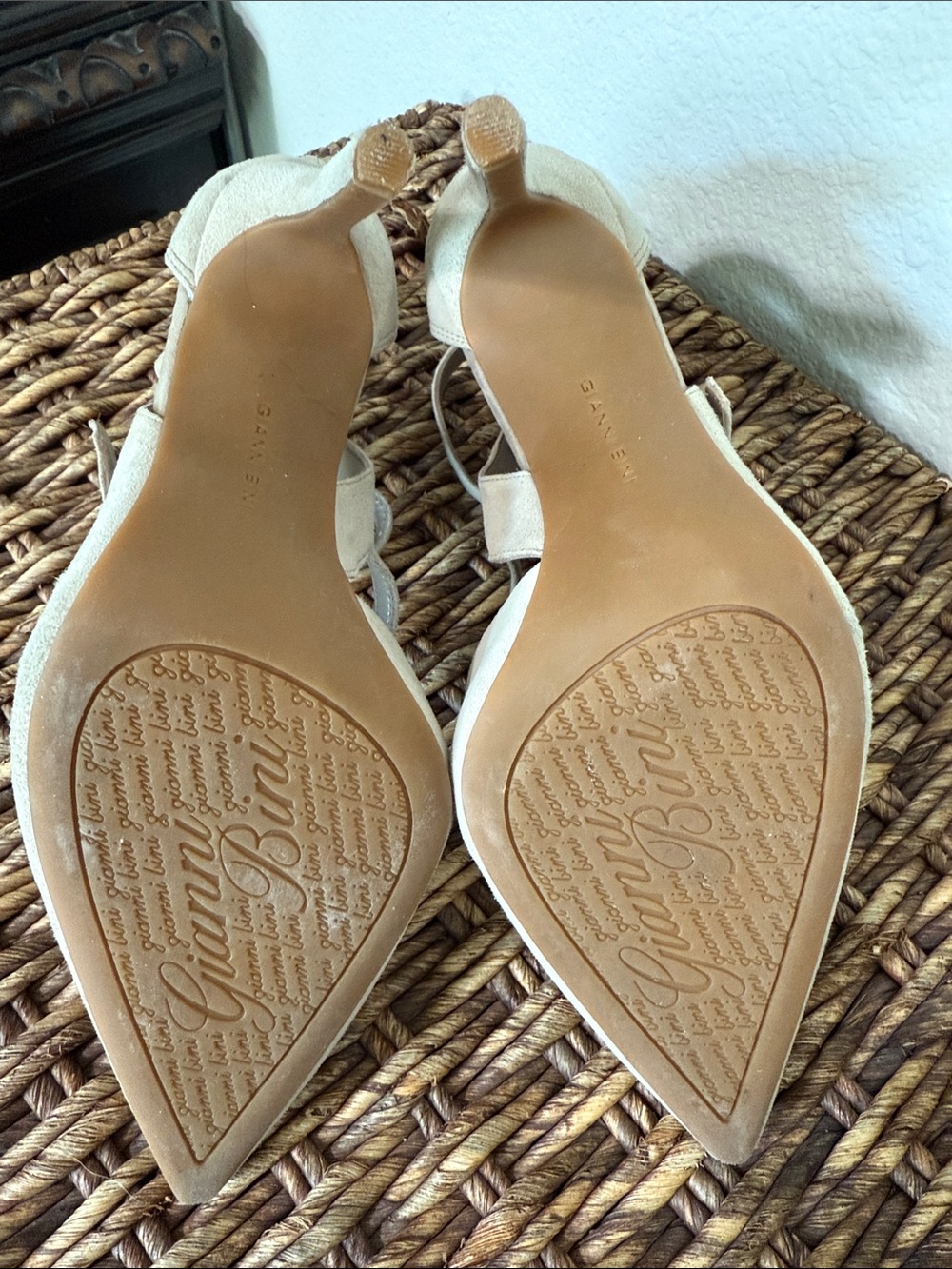 Gianni Bini Pointed-Toe Strappy Stiletto Heels in Beige - Picture 7 of 12